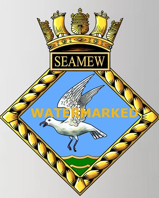 Coat of arms (crest) of the HMS Seamew, Royal Navy