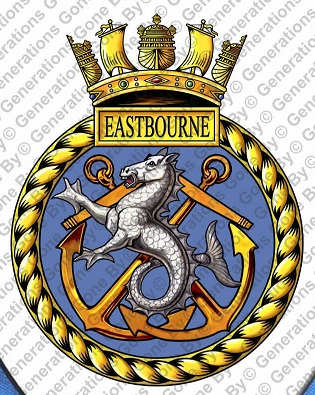 Coat of arms (crest) of the HMS Eastbourne, Royal Navy