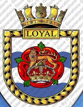 Coat of arms (crest) of the HMS Loyal, Royal Navy