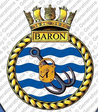 Coat of arms (crest) of the HMS Baron, Royal Navy