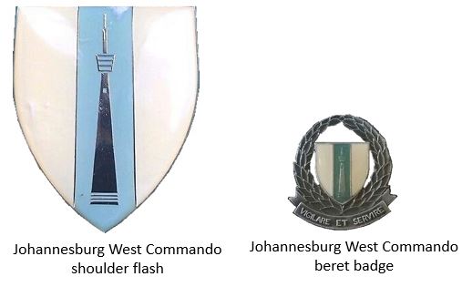 Coat of arms (crest) of the Johannesburg West Commando, South African Army