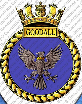 Coat of arms (crest) of the HMS Goodall, Royal Navy
