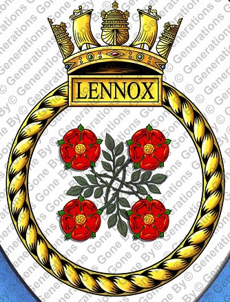 Coat of arms (crest) of the HMS Lennox, Royal Navy