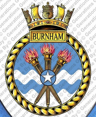 Coat of arms (crest) of the HMS Burnham, Royal Navy