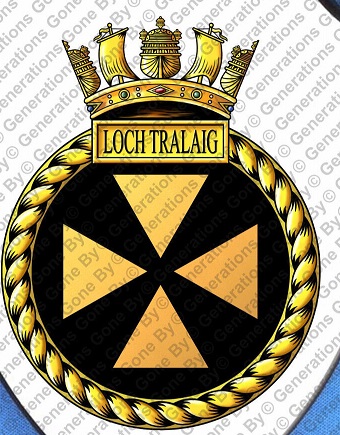 Coat of arms (crest) of the HMS Loch Tralaig, Royal Navy