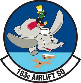 Coat of arms (crest) of the 183rd Airlift Squadron, Mississippi Air National Guard