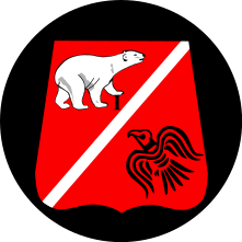Emblem (crest) of the 1st Armoured Infantry Company, I Armoured Infantry Battalion, The Guards Hussar Regiment, Danish Army