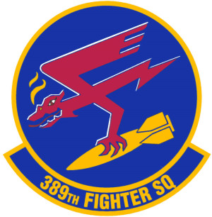 Coat of arms (crest) of the 389th Fighter Squadron, US Air Force