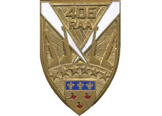 Coat of arms (crest) of the 406th Anti-Aircraft Artillery Regiment, French Army
