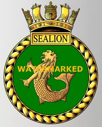 Coat of arms (crest) of the HMS Sealion, Royal Navy