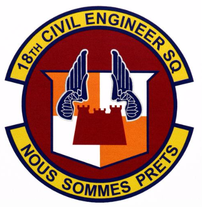 Coat of arms (crest) of the 18th Civil Engineer Squadron, US Air Force.