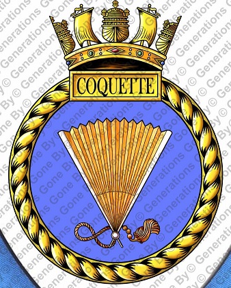 Coat of arms (crest) of the HMS Coquette, Royal Navy