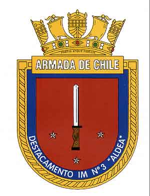 Coat of arms (crest) of the Marine Infantry Detachment No 3 Aldea, Chilean Navy