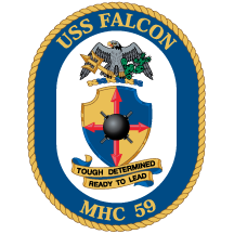 Coat of arms (crest) of the Mine Hunter USS Falcon (MHC-59)