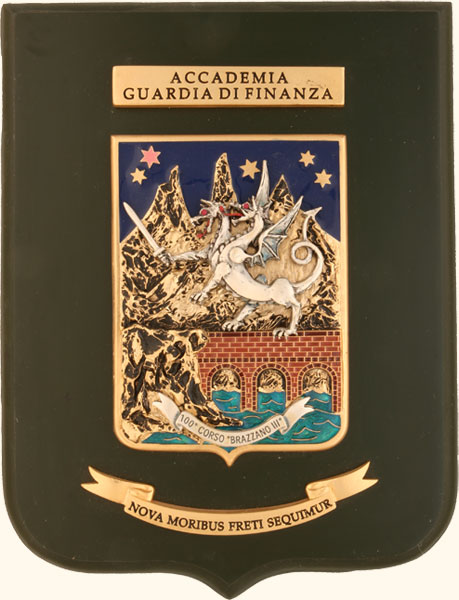 Arms of 100th Course Brazzano III, Academy of the Financial Guard