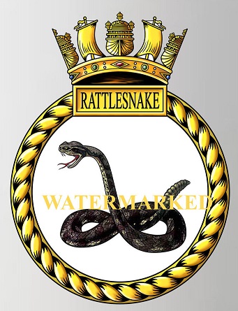 Coat of arms (crest) of the HMS Rattlesnake, Royal Navy