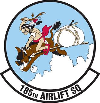 Coat of arms (crest) of the 185th Airlift Squadron, Oklahoma Air National Guard