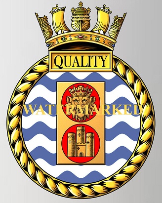 Coat of arms (crest) of the HMS Quality, Royal Navy