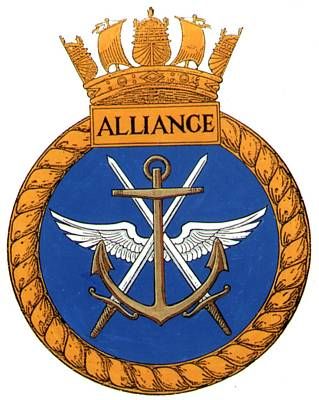 Coat of arms (crest) of the HMS Alliance, Royal Navy