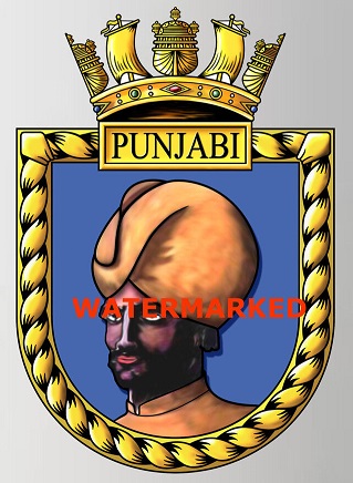 Coat of arms (crest) of the HMS Punjabi, Royal Navy