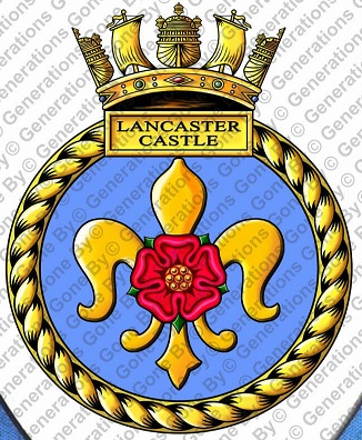 Coat of arms (crest) of the HMS Lancaster Castle, Royal Navy