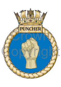 Coat of arms (crest) of the HMS Puncher, Royal Navy