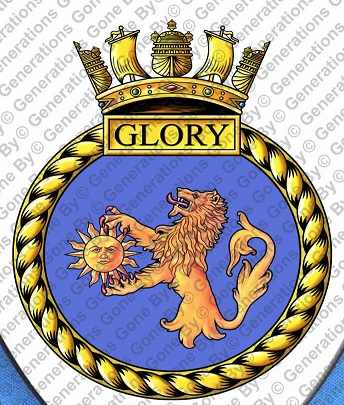 Coat of arms (crest) of the HMS Glory, Royal Navy