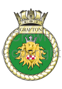 Coat of arms (crest) of the HMS Grafton, Royal Navy