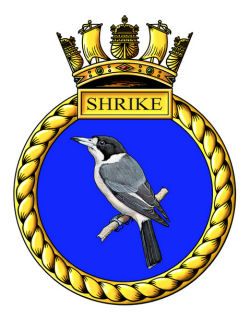 Coat of arms (crest) of the HMS Shrike, Royal Navy