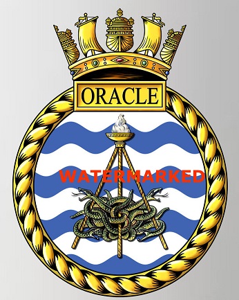 Coat of arms (crest) of the HMS Oracle, Royal Navy