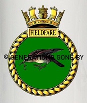 Coat of arms (crest) of the HMS Fieldfare, Royal Navy