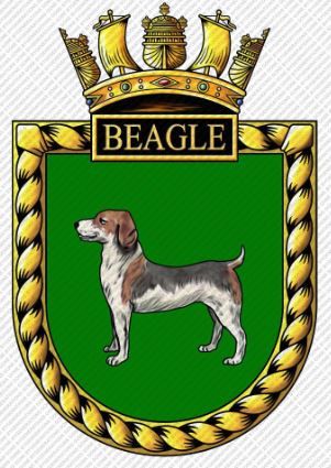 Coat of arms (crest) of the HMS Beagle, Royal Navy
