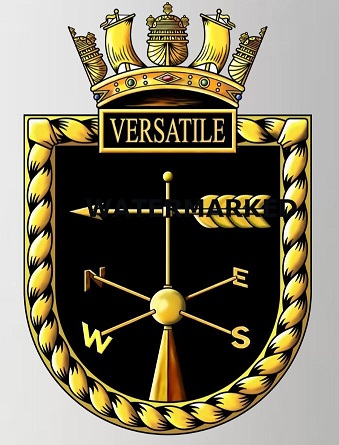 Coat of arms (crest) of the HMS Versatile, Royal Navy