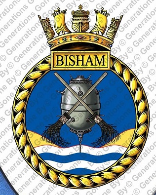 Coat of arms (crest) of the HMS Bisham, Royal Navy
