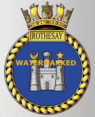 Coat of arms (crest) of the HMS Rothesay, Royal Navy