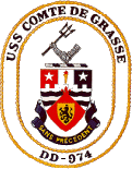 Coat of arms (crest) of the Destroyer USS Comte de Grasse (DD-974)