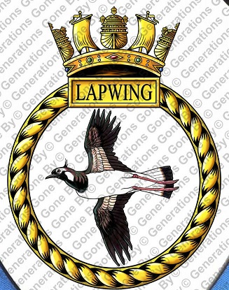 Coat of arms (crest) of the HMS Lapwing, Royal Navy