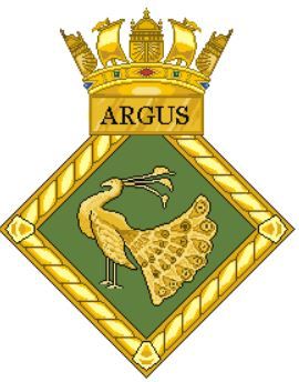 Coat of arms (crest) of the HMS Argus, Royal Navy