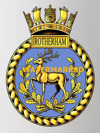 Coat of arms (crest) of the HMS Rotherham, Royal Navy