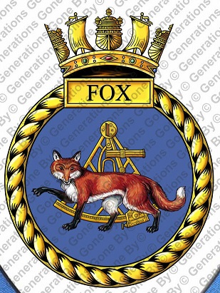 Coat of arms (crest) of the HMS Fox, Royal Navy