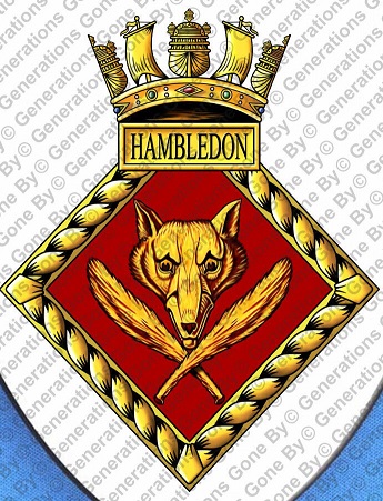 Coat of arms (crest) of the HMS Hambledon, Royal Navy