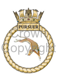Coat of arms (crest) of the HMS Pursuer, Royal Navy