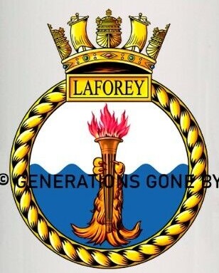 Coat of arms (crest) of the HMS Laforey, Royal Navy