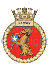 Coat of arms (crest) of the HMS Ramsey, Royal Navy