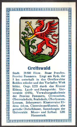 Wappen von Greifswald/Coat of arms (crest) of Greifswald