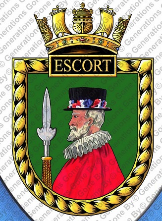 Coat of arms (crest) of the HMS Escort, Royal Navy