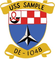 Coat of arms (crest) of the Destroyer Escort USS Sample (DE-1048)