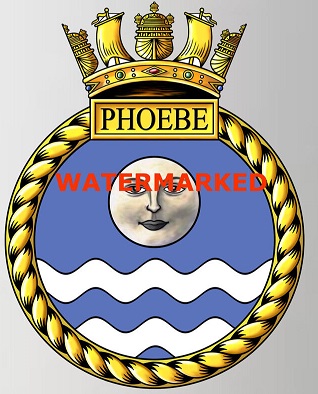 Coat of arms (crest) of the HMS Phoebe, Royal Navy