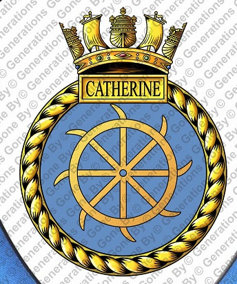 Coat of arms (crest) of the HMS Catherine, Royal Navy