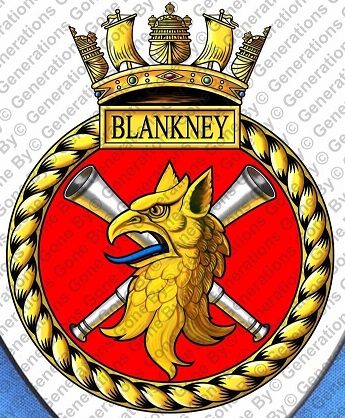 Coat of arms (crest) of the HMS Blankney, Royal Navy